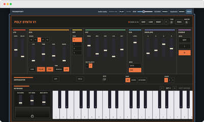 Web Synth browser-based synthesiser rack